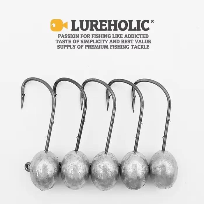 5 hameçons Aji Head Mustad double barbillon 1.5g à 5g Lureholic - Pour pêche rock finesse