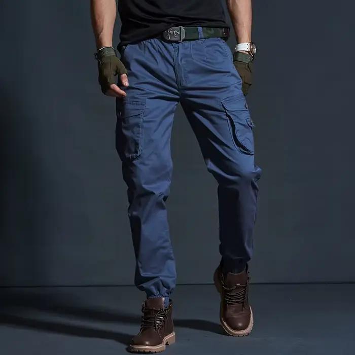 Pantalon cargo camouflage kaki qualité premium pêche - Style militaire multi-poches homme fashion