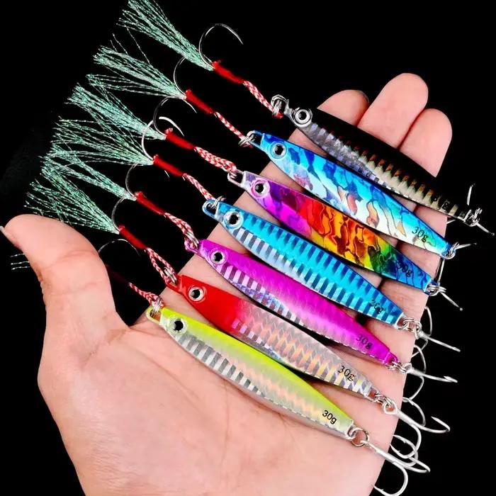 Leurre métal casting 12 pièces 7g à 40g pour bar et pêche du bord, leurre coulant appât artificiel
