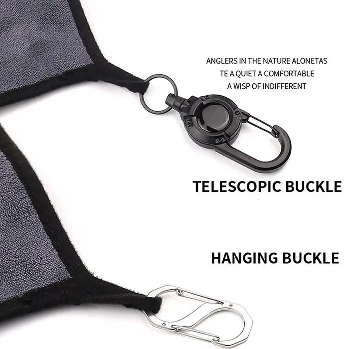 Serviette de pêche portable épaisse antidérapante avec boucle pour essuyage mains et matériel