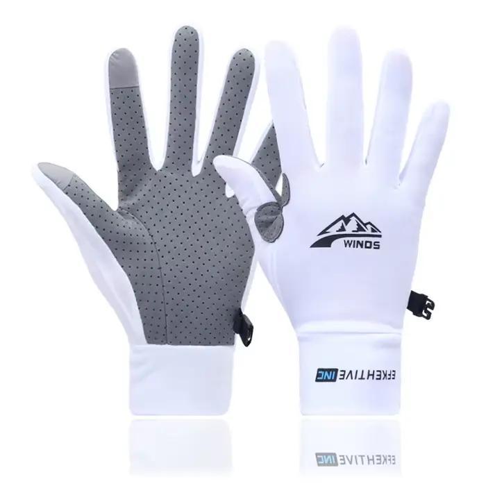 Gants pêche légers été soie glacée doigts complets séchage rapide écran tactile protection solaire