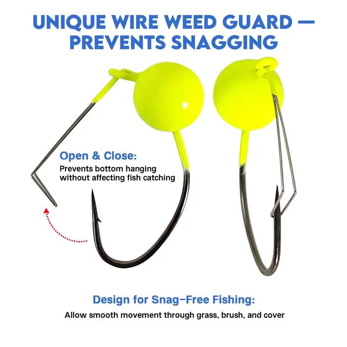 Hameçons Aventik Weedless Wacky Rig pour pêche du black bass - 10 pièces sans herbe