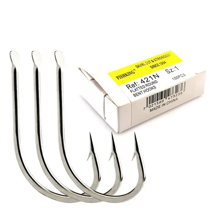 Lot de 100 hameçons pêche carpe acier haute teneur carbone bronze 421N n°1 à 10 tête