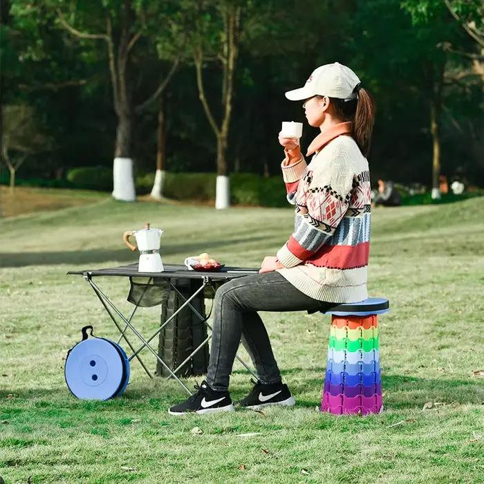 Tabouret télescopique GIANXI pour pêche et camping - Siège pliable léger avec sac de transport