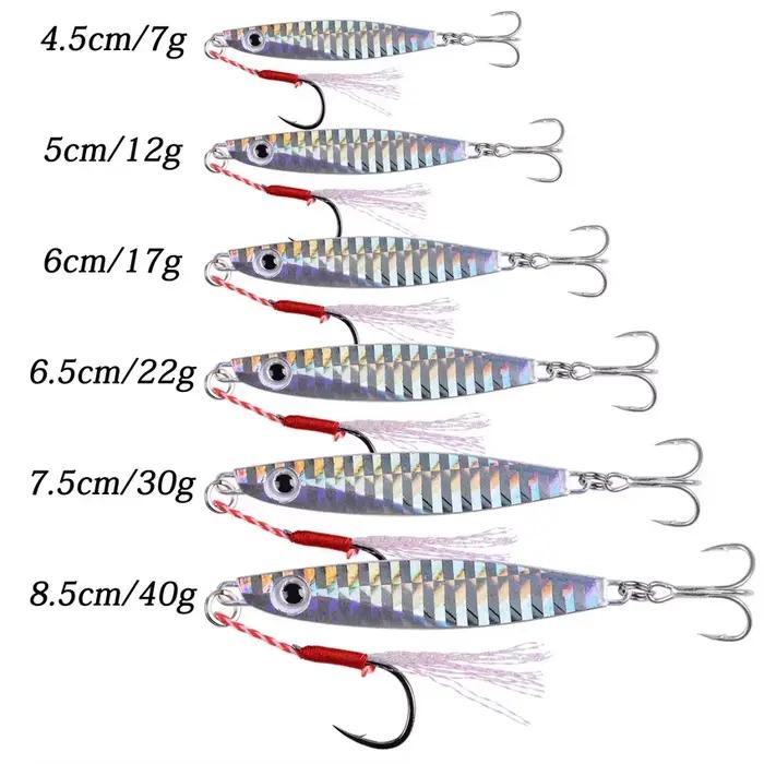 Leurre métal casting 12 pièces 7g à 40g pour bar et pêche du bord, leurre coulant appât artificiel