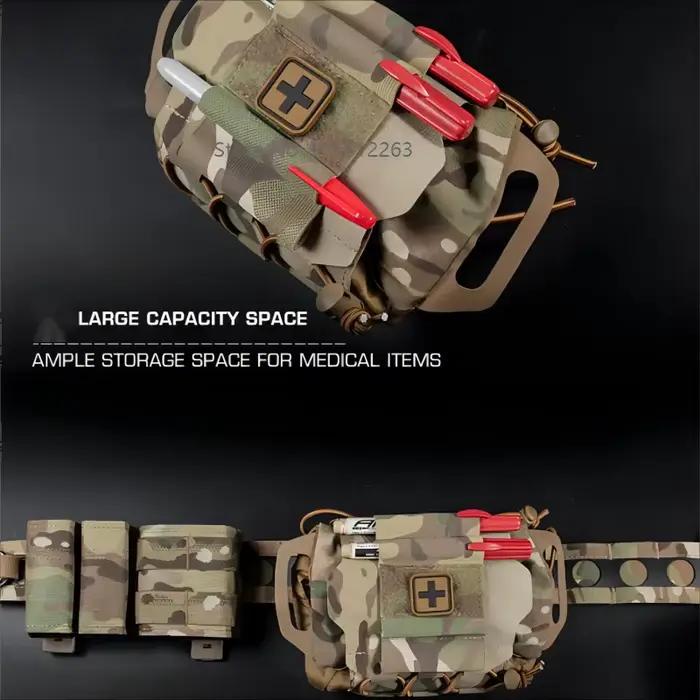 Trousse de premiers secours déploiement rapide MOLLE - Kit urgence pêche et outdoor