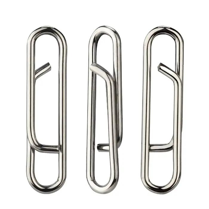 DNDYUJU 30 à 100 pièces émerillon à clip pour leurres en acier inoxydable 304, connecteur solide accessoires pêche