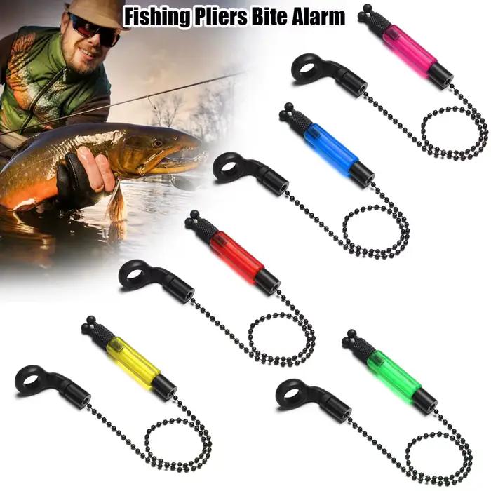 Indicateur de touche carpe avec chaîne en acier - Set d'alarme de pêche 4 couleurs