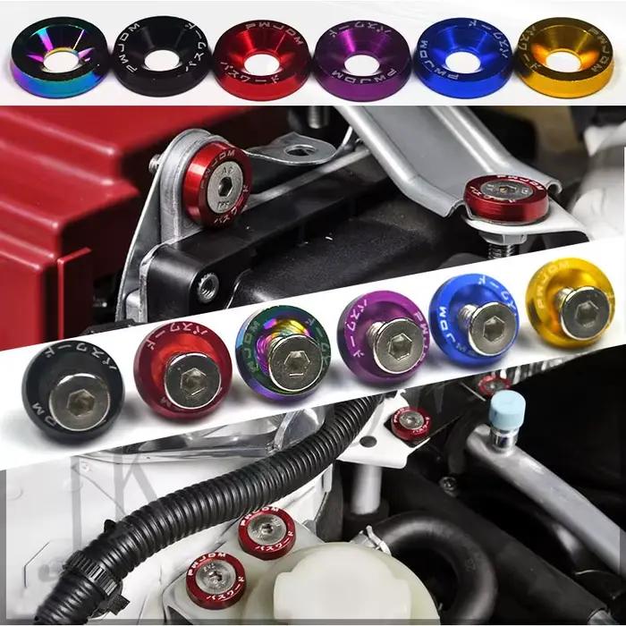 Vis M6 pour plaque d'immatriculation voiture pêche - 10PCS stickers JDM modification auto style