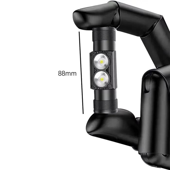 Lampe frontale BORUiT D25 double LED 2000LM étanche Type-C pour pêche et camping - Ultra-puissante