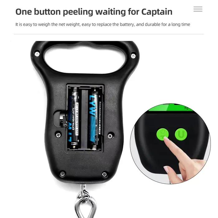 Balance pêche numérique 50kg/10g avec poignée ergonomique - Pèse-électronique portable à écran LCD