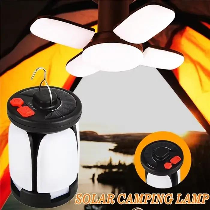 Lanterne de camping LED rechargeable solaire en forme de feuille pour tente, pêche et randonnée nocturne