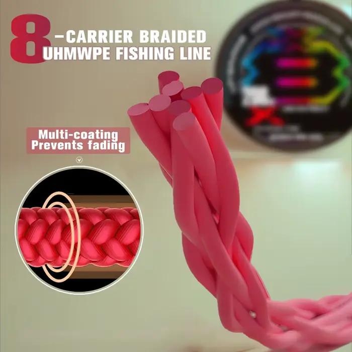 Nouvelle Xbraid X8 Multicolor Résistante à la Décoloration, Ligne Multifilament 1000M pour la Pêche de la