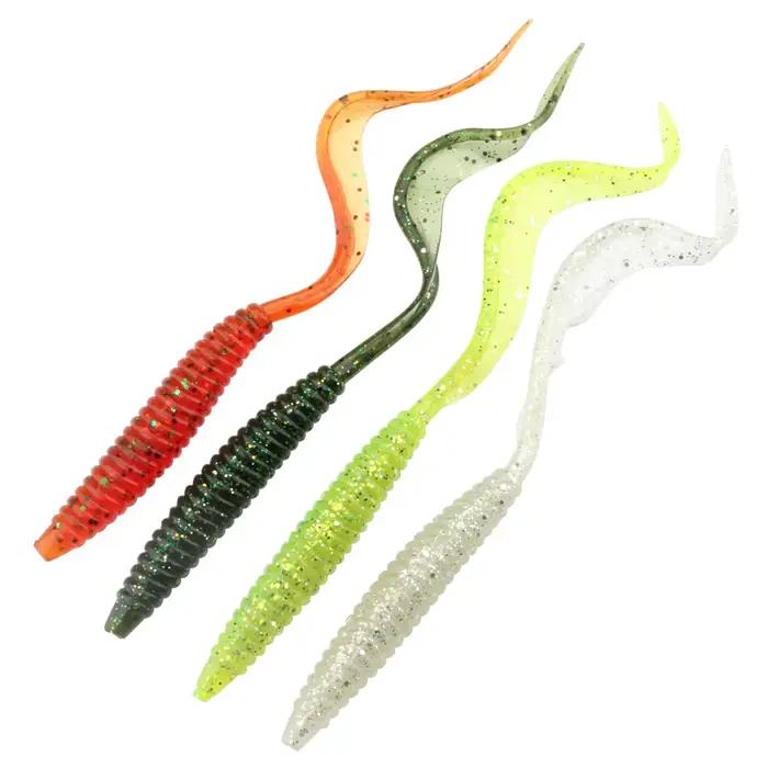 Vers souples Spinpoler 18cm 13cm - leurres silicone réalistes 4 couleurs queue longue flexible 5 pièces par pack
