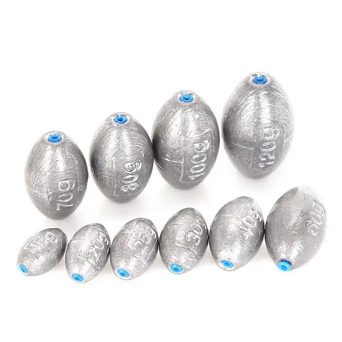 Plombs de pêche mer olive troués 2g à 60g poids plomb avec échelle pour surfcasting pêche au leurre