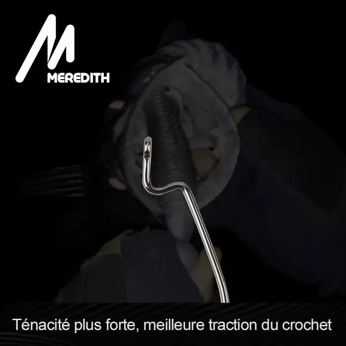 Hameçons pour leurres souples Meredith 50 pièces, acier haute teneur en carbone, large super verrouillage, tailles