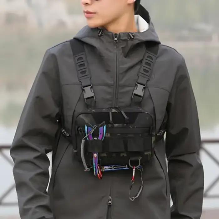 Sac poitrine pêche tactique homme étanche molle nylon randonnée camping sac à dos voyage extérieur