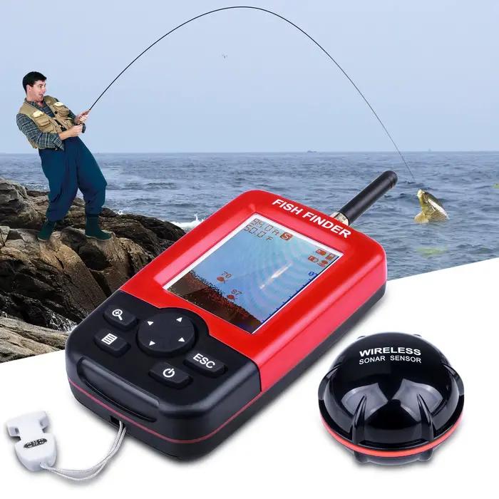 Détecteur de poissons portable sans fil 45M - Sonar avec alarme pour pêche mer rivière lac