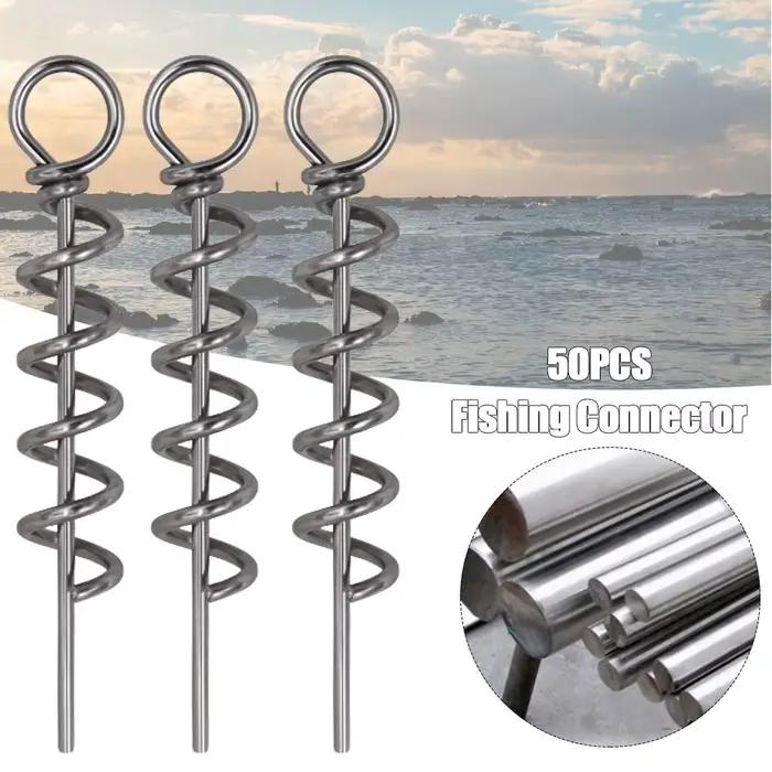 50 épingles à ressort pour fixation de leurres souples - Aiguilles à ver et vis de centrage
