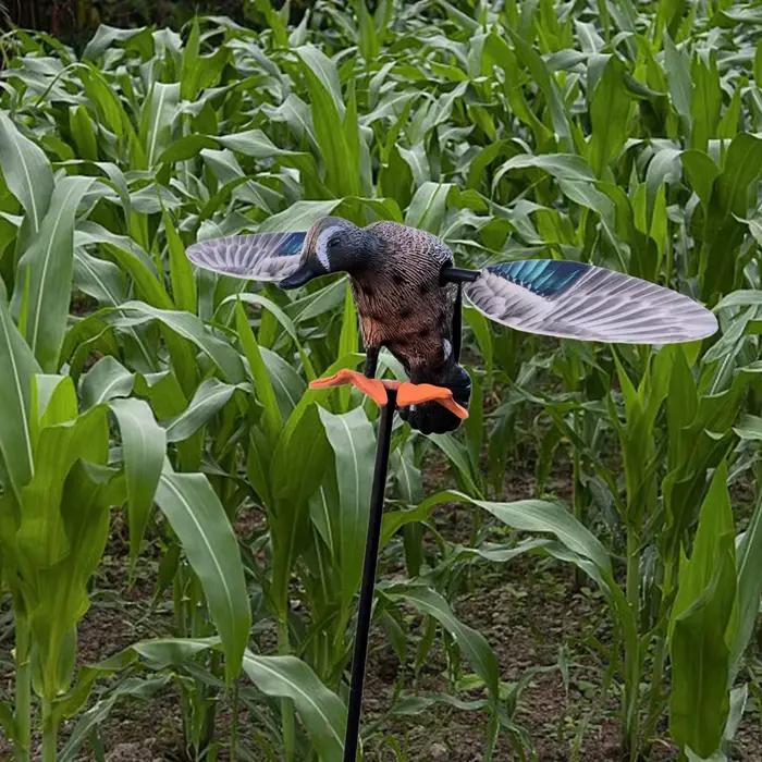 Leurre canard électrique à ailes rotatives flexible pour verger, porche ou cour extérieure