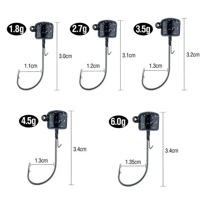 20 hameçons jig Ned colorés tête champignon 1.8g-6g pour leurres souples pêche précise