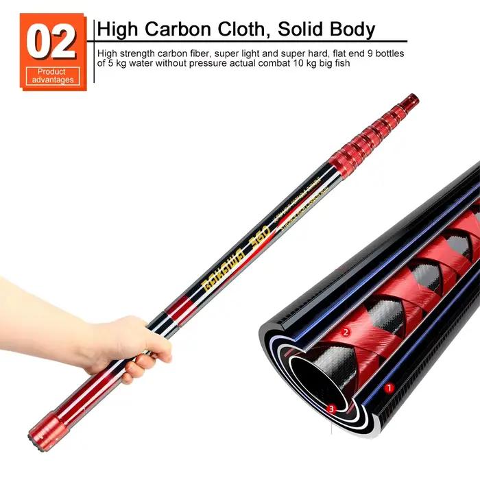 Filet de pêche télescopique pliable 4m - Filet carbone pour pêche à la mouche et en mer
