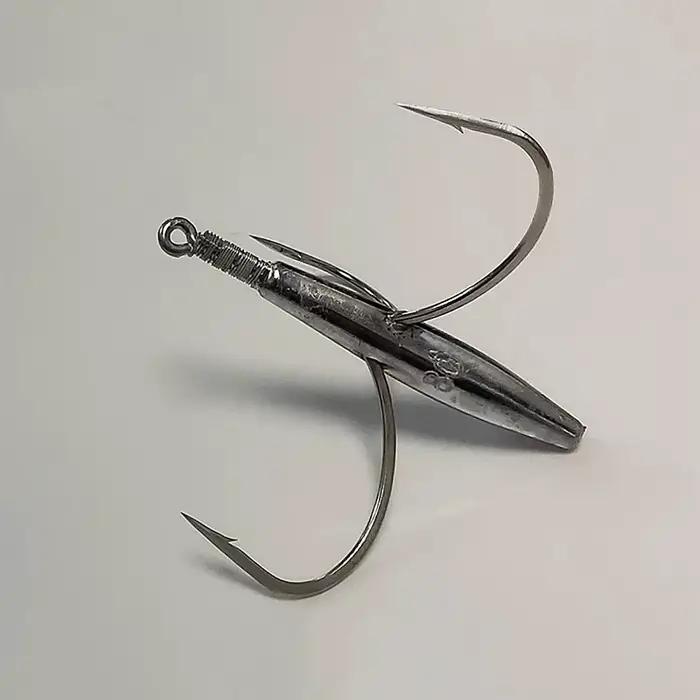 Hameçons triples mer 20g-100g pour gros bars - acier carbone barbelés Hullegi pêche au gros