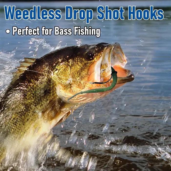 10 hameçons weedless Drop Shot Wide Gap pour techniques Neko Rig, Punch Shot et Flipping en eau douce