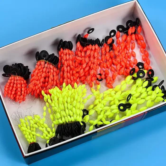 10 flotteurs pêche 6 en 1 type étoile 7 perles en mousse avec stoppeur pour ligne accessoires montage