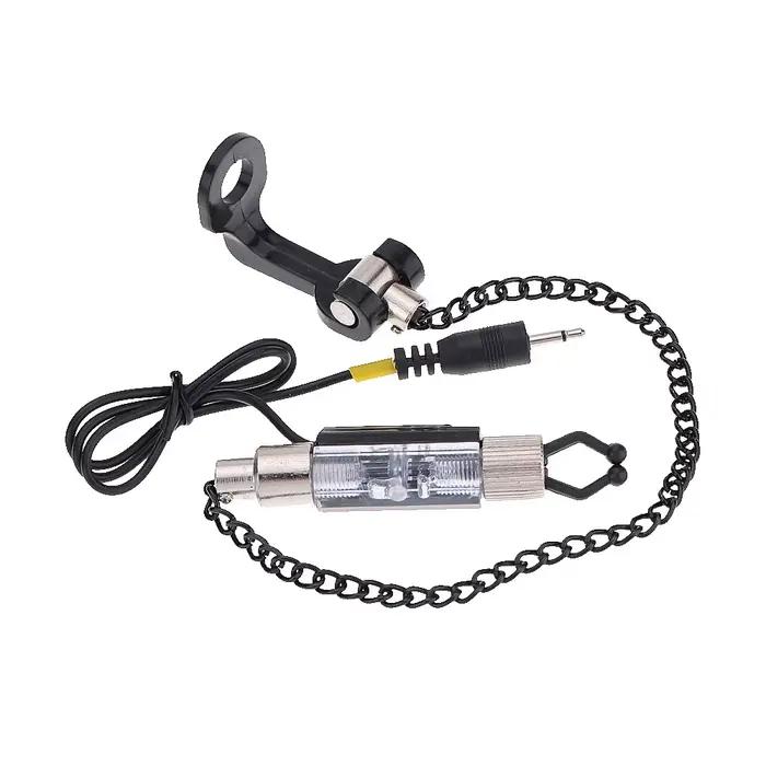 Indicateur fer chaîne alarme morsure pêche avec LED : indicateur illuminé accessoires