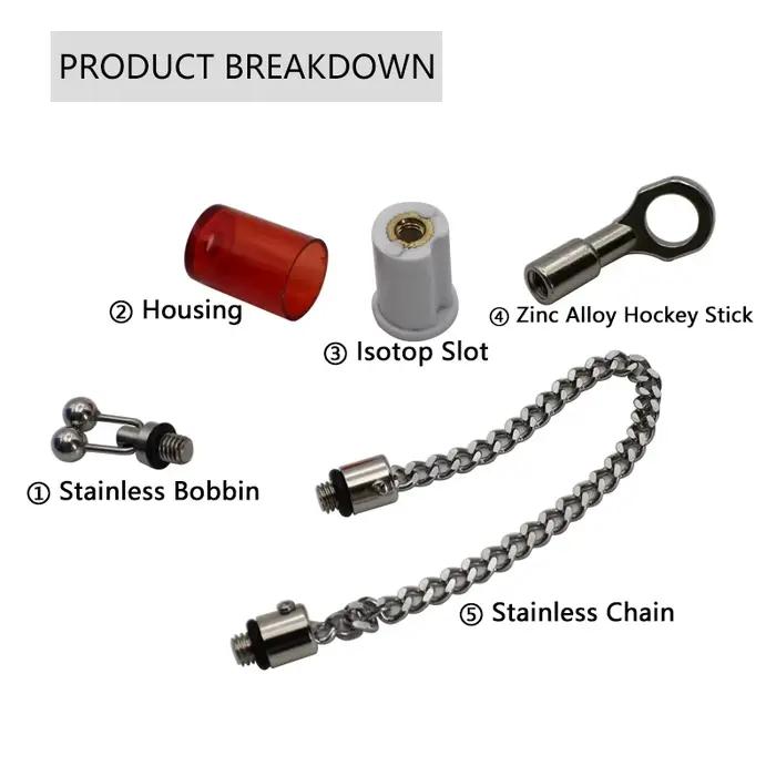 Accessoires pêche carpe : bobine nylon, alarme indicateur, clip ligne pour montage terminal