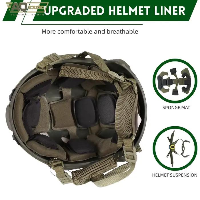 Casque tactique AQzxdc 4en1 avec casque - Équipement complet pour pêche en kayak et sports nautiques