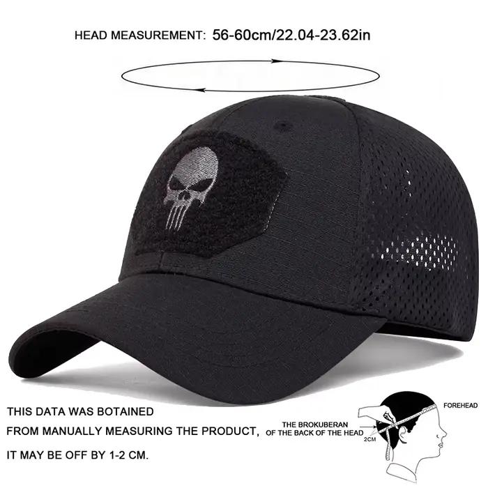 Casquette baseball unisexe broderie crâne pêche printemps automne réglable protection UV