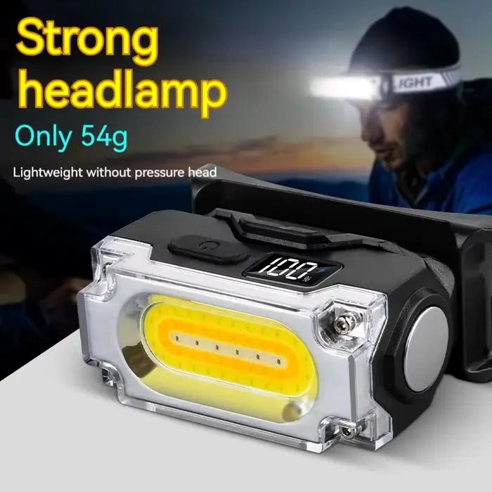 Frontale magnétique 3 sources lumineuses avec écran digital - Idéale pêche camping randonnée