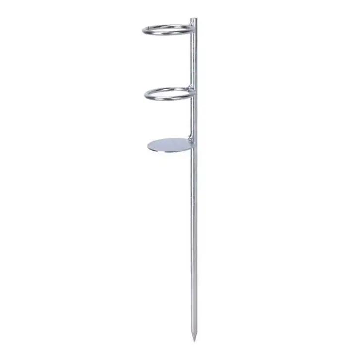 Piquet de sol double cercle pour canne à pêche mer et casting 30cm 37cm 47cm extérieur simple