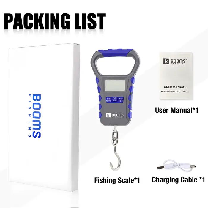 Balance de pêche numérique Boomsfishing XW50 USB rechargeable - Capacité 30kg écran LCD mince