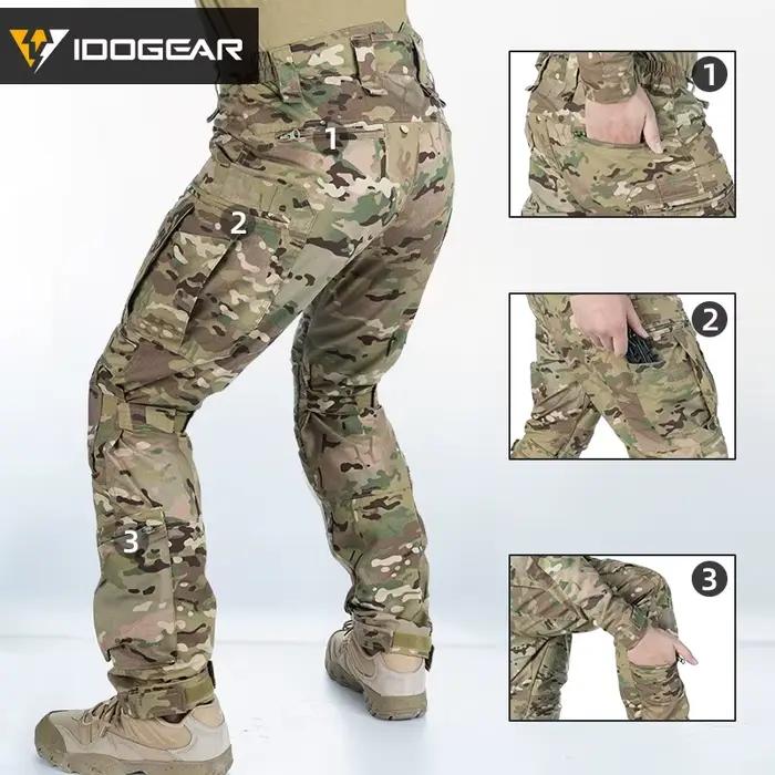 Pantalon tactique IDOGEAR Combat UFS avec protections genoux camouflage pêche chasse outdoor