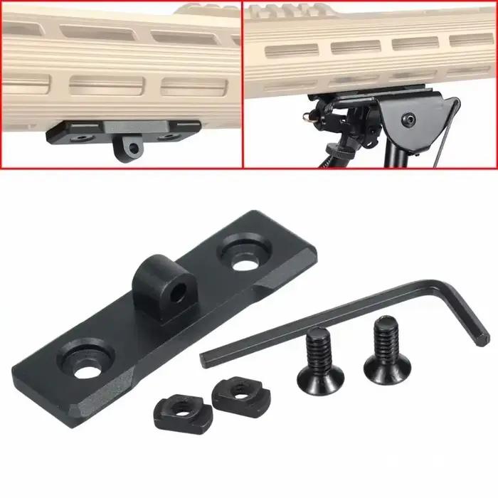 Adaptateur bipode M-LOK Keymod pour rail Picatinny AR15 - montage bas profil chasse tactique