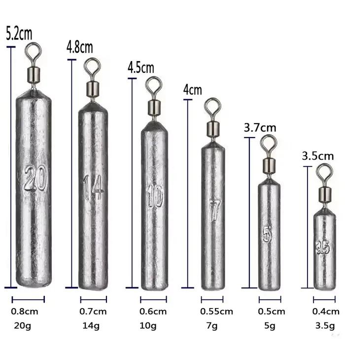 Moule à plombs pêche 15 pièces 3.5g-20g tube bullet métal kit accessoires mer