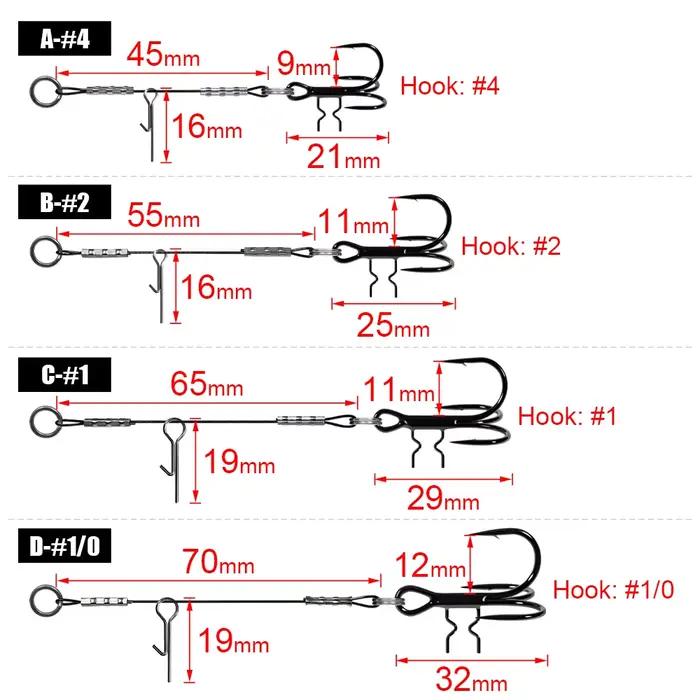 Leurre souple pêche du brochet avec hameçon assisté Rosewood Stinger Rig 3 pièces antler stinger rig wide bend t-hook pour pêche en bateau océanique occasions spéciales