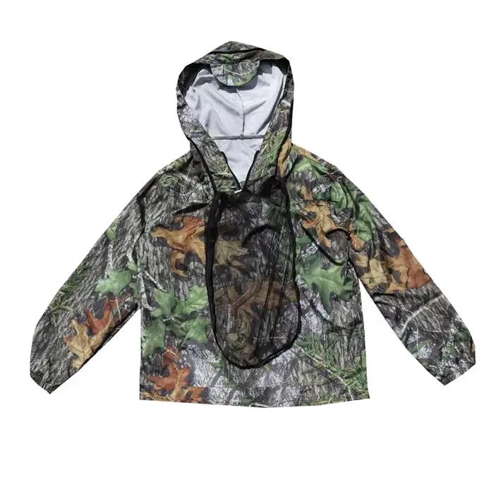 Combinaison pêche été anti-moustiques légère - Veste à capuche et pantalon camouflage bionique respirant