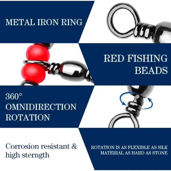 10 pièces connecteurs pêche triple barrel émerillon perles snap ring accessoires montages