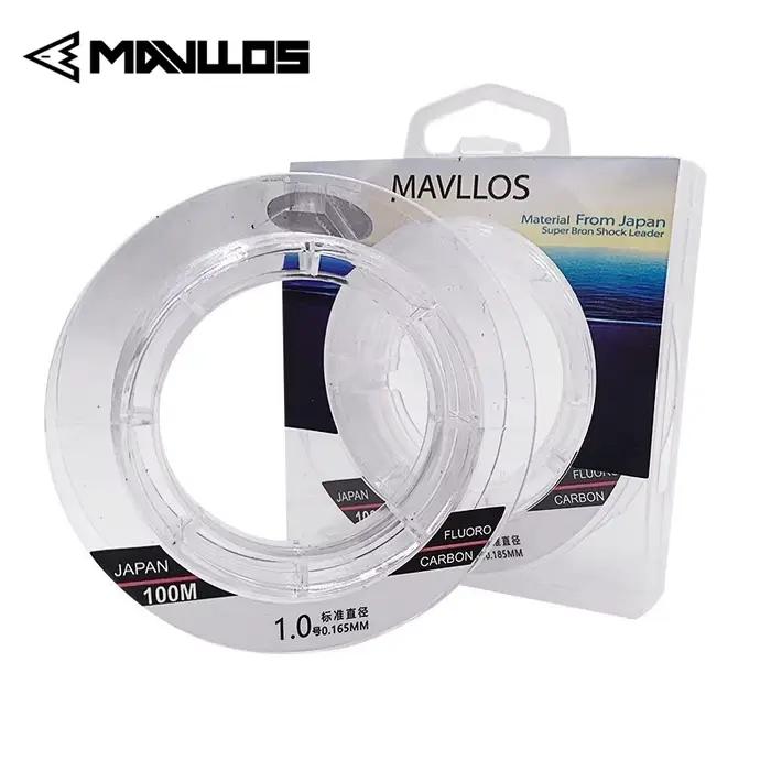 Ligne de pêche fluorocarbone Mavllos coulissante 50m 100m - 100% monofilament - Pêche à la carpe japonaise