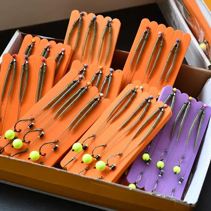 3 sets montages carpe prêts à pêcher hameçons hair size 3#-10# pour pêche de la carpe en étang