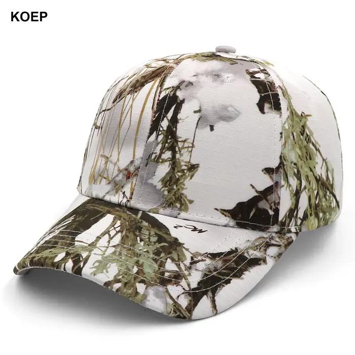 Casquette camouflage blanc pêche KOEP - Baseball cap neige pêche hiver chasse snapback