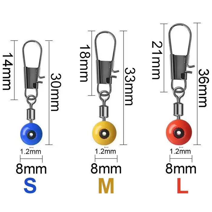 Kit émerillons à billes 360° pour pêche - émerillons rapides avec roulement à billes pour leurres et flotteurs