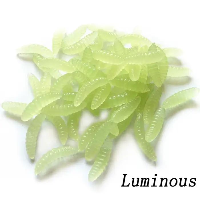 Nouveaux leurres silicone vers pain 50 pièces 2cm - appâts artificiels luminescents 2023 pour pêche