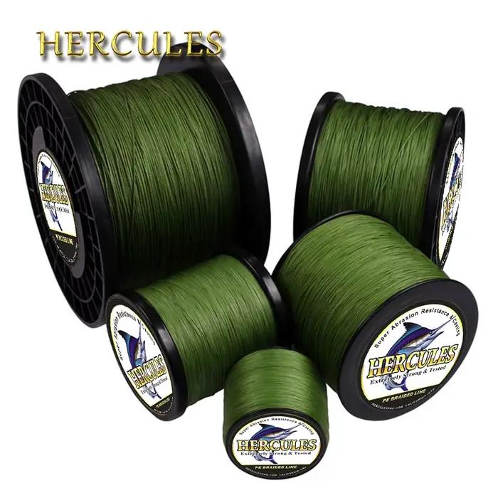 Ligne de pêche Hercules 8 brins Army Green pour mer et eau salée, 100% PE, disponible