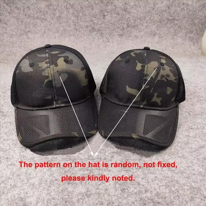 Casquette mesh grande taille pêche été - Baseball cap réglable homme camouflage jungle 62cm
