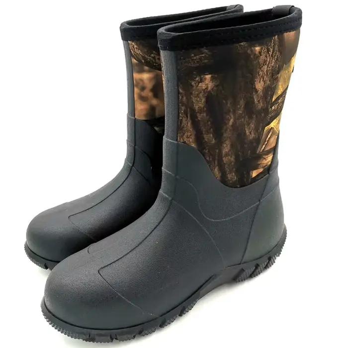 Bottes de pêche imperméables marron - Chaussures wading semelle caoutchouc pour pêche récifale et rocheuse
